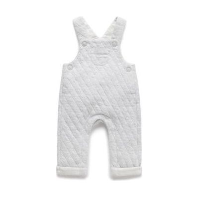 PALE GREY QUILTED OVERALL BY PUREBABY