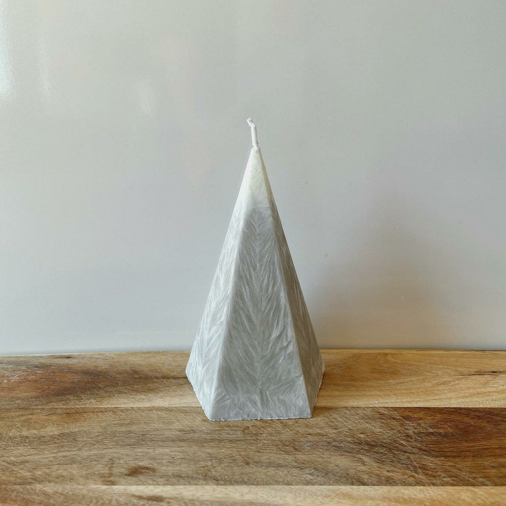 
                  
                    Crystal Pyramid Candle in Champagne and Silver are hand poured Natural Palm Wax Australian Made
                  
                