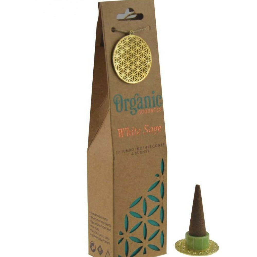 WHITE SAGE INCENSE CONES BY ORGANIC GOODNESS