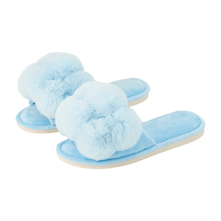 Cosy Luxe Pom Pom Slippers by Annabel Trends