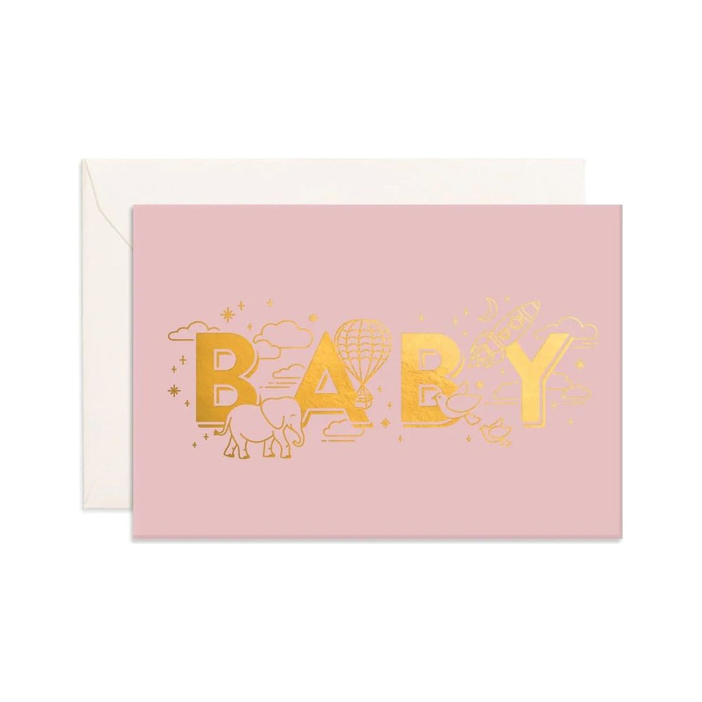BABY UNIVERSE MINI GREETING CARD BY FOX & FALLOW