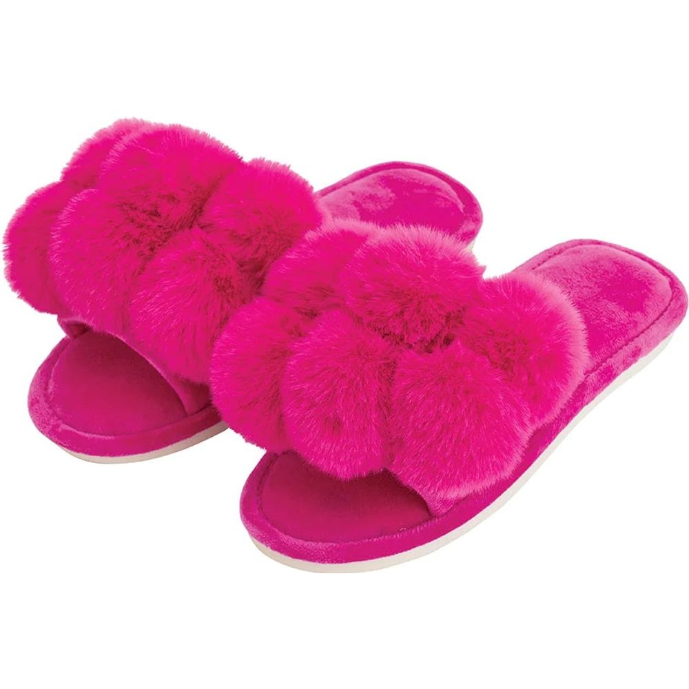 COSY LUXE POM POM SLIPPERS BY ANNABEL TRENDS