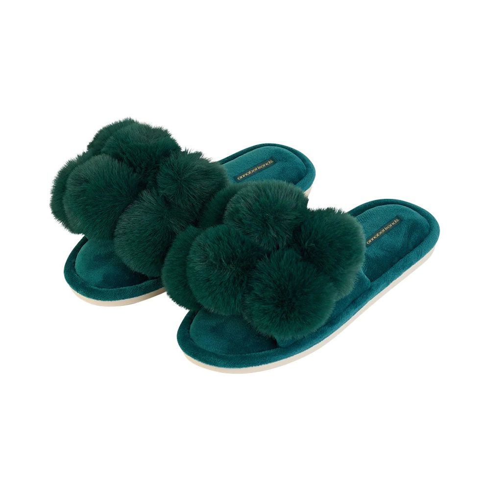 
                  
                    COSY LUXE POM POM SLIPPERS BY ANNABEL TRENDS
                  
                