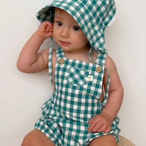 
                  
                    PALM GINGHAM LINEN BLEND OVERALLS BY PUREBABY
                  
                