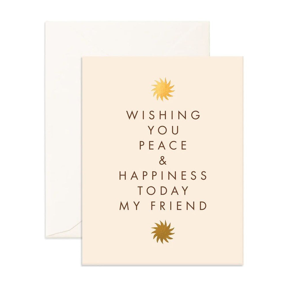 PEACE & HAPPINESS GREETING CARD BY FOX & FALLOW