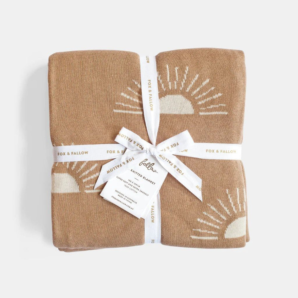 SUNS COFFEE REVERSIBLE BLANKET BY FOX & FALLOW