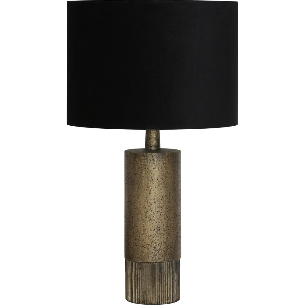 BRONZE ANTIQUED TABLE LAMP BY AMALFI