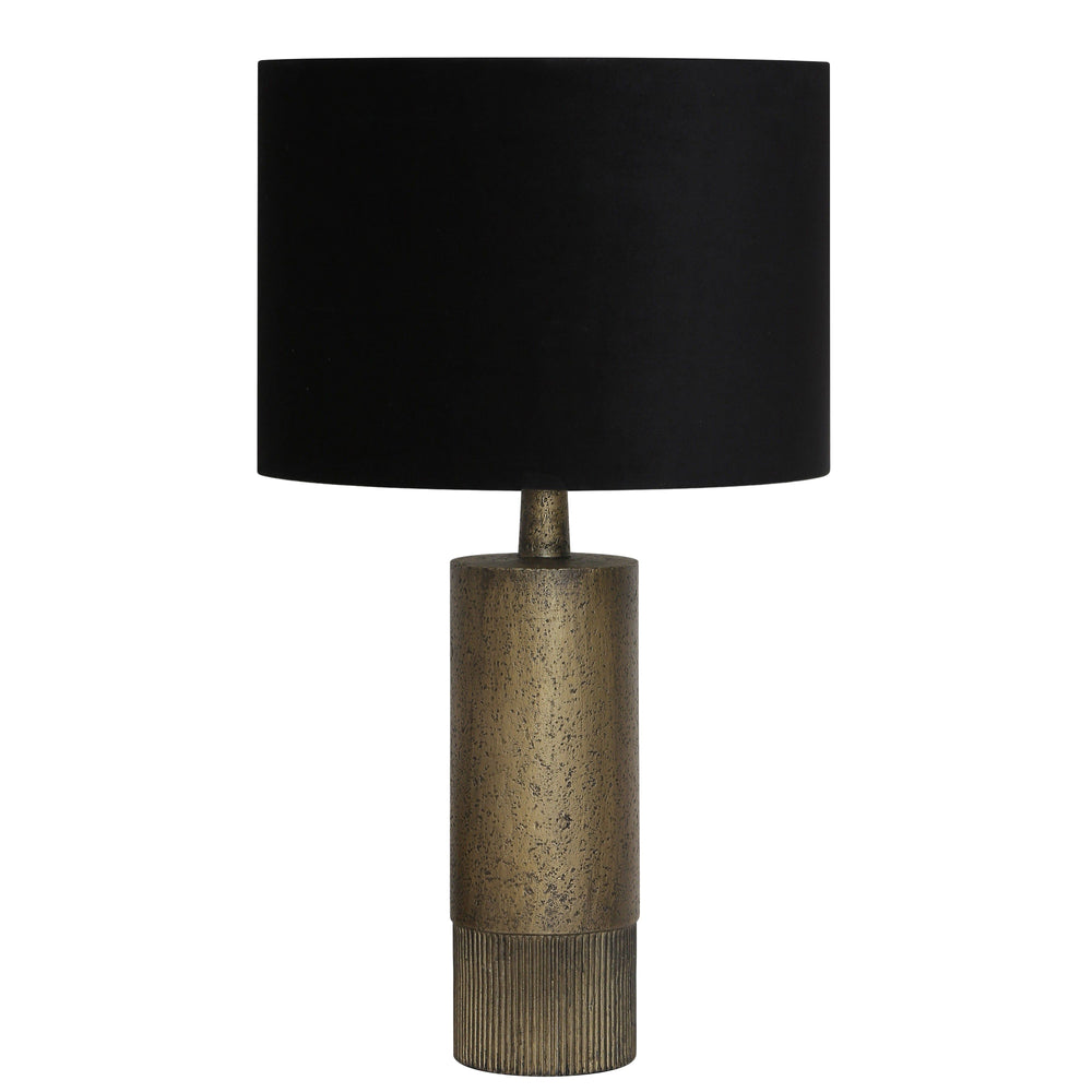 BRONZE ANTIQUED TABLE LAMP BY AMALFI