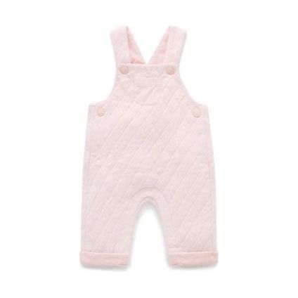 SOFT PINK QUILTED OVERALL BY PUREBABY