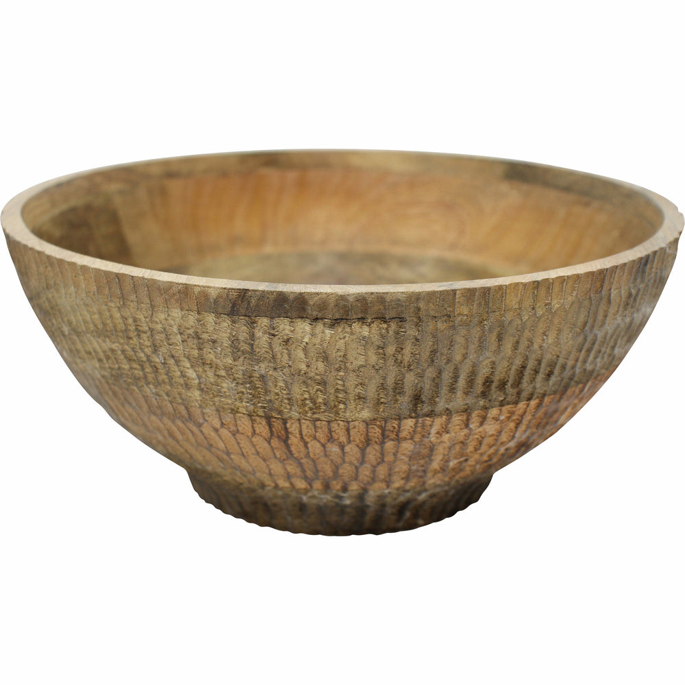 CARVED MANGO WOOD BOWL