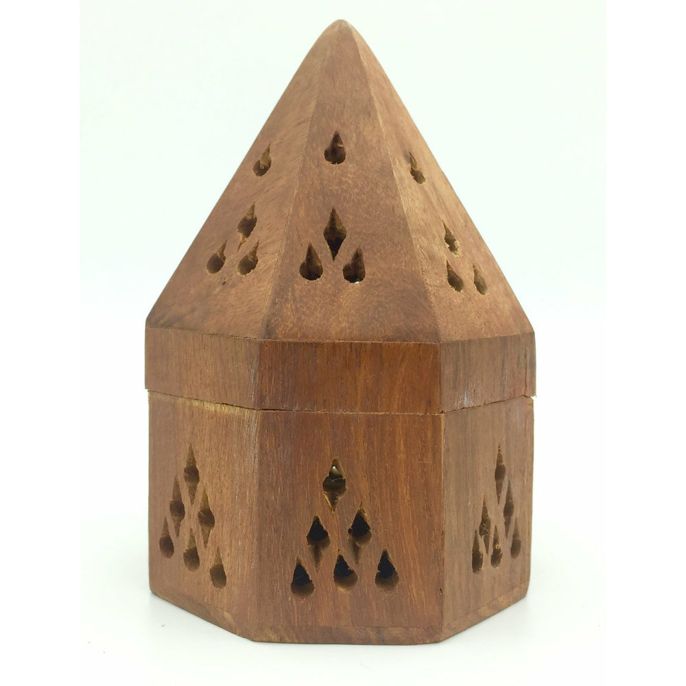 WOODEN PYRAMID INCENSE CONE HOLDER