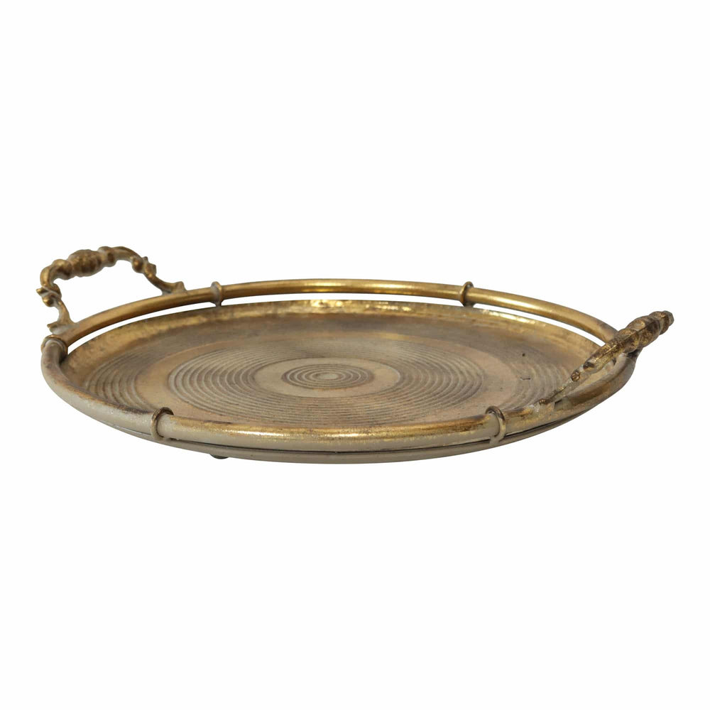 
                  
                    LUSTRE PIPED ROUND TRAY W/HANDLES
                  
                