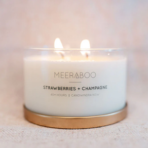 
                  
                    STRAWBERRIES + CHAMPAGNE SOY CANDLE BY MEERABOO
                  
                