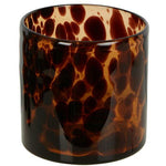 TORTOISE SHELL GLASS CANDLE HOLDER