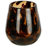 TORTOISE SHELL GLASS TEALIGHT HOLDER