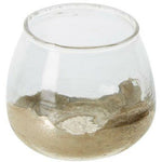 VALA GLASS TEALIGHT HOLDER GOLD SMALL
