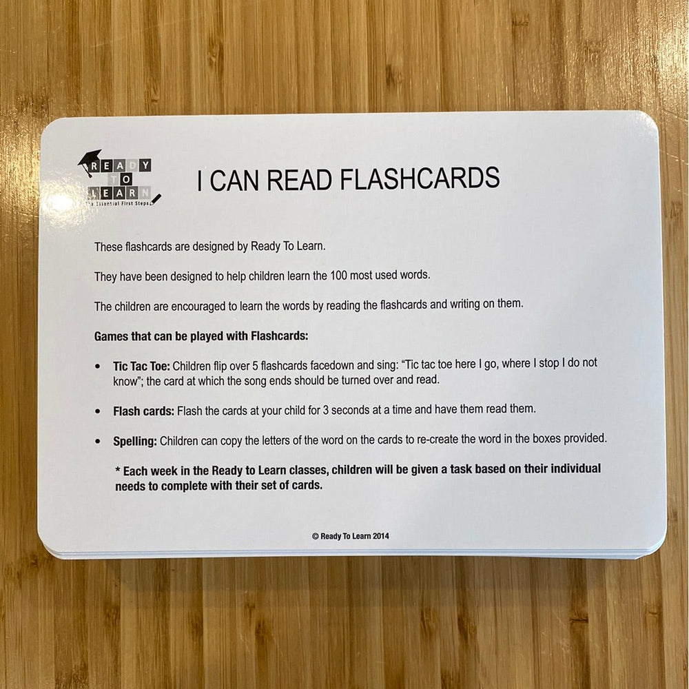 100 WORD FLASH CARDS BY READY TO LEARN